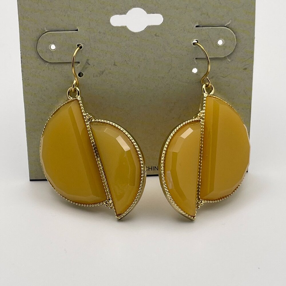 Yellow Onyx Earrings with a Faux Gold Setting